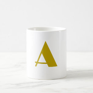 Guld Färg Anpassningsbar Monogram Initial Brev Pla Kaffemugg