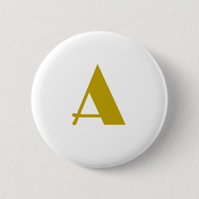 Guld Färg Anpassningsbar Monogram Initial Brev Pla Knapp (Framsida)