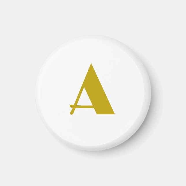 Guld Färg Anpassningsbar Monogram Initial Brev Pla Magnet (Framsidan)