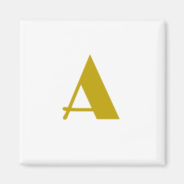 Guld Färg Anpassningsbar Monogram Initial Brev Pla Magnet (Framsidan)