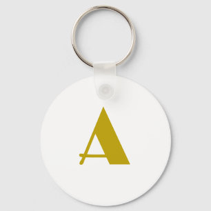 Guld Färg Anpassningsbar Monogram Initial Brev Pla Nyckelring
