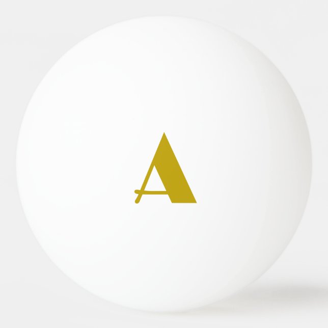 Guld Färg Anpassningsbar Monogram Initial Brev Pla Pingisboll (Framsidan)
