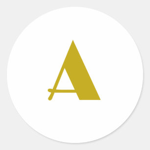Guld Färg Anpassningsbar Monogram Initial Brev Pla Runt Klistermärke