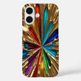 Guld & Färg Burst - iPhone 16 Caseser
