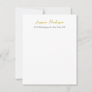 Guld Färg Calligraphy Professionell Elegant OSA Kort