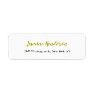 Guld Färg Calligraphy Professionell Elegant Returadress Etikett