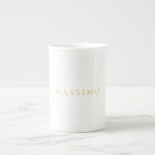 Guld Färg Egen Namn Dekorativ Chic Enkel Benporslin Mugg