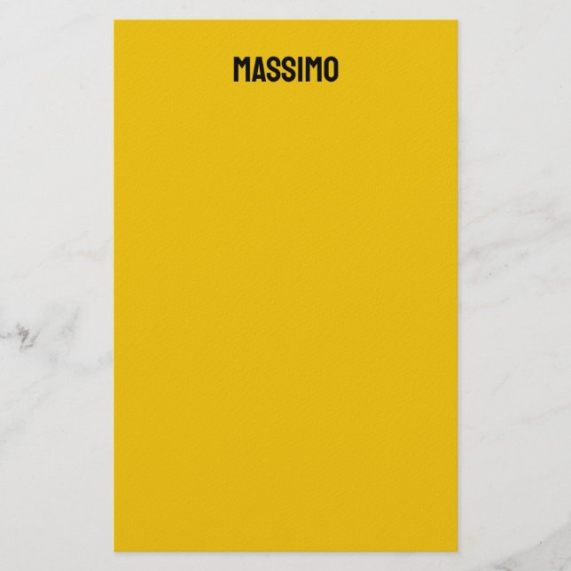 Guld Färg Eget Namn Minimalistisk Modern Enkel Brevpapper (Framsida)