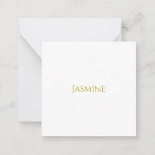 Guld Färg Enkel Minimalistisk Professionell Namn Anteckningskort