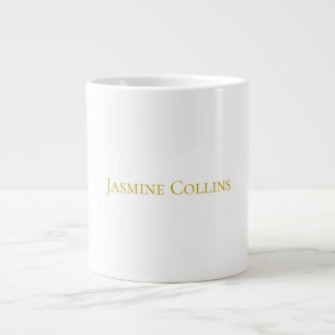 Guld Färg Enkel Minimalistisk Professionell Namn Jumbo Mugg