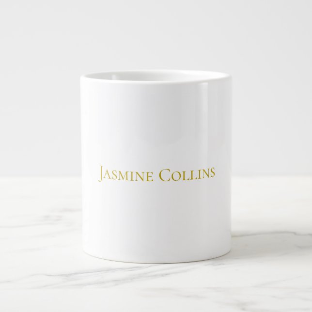Guld Färg Enkel Minimalistisk Professionell Namn  Jumbo Mugg (Framsidan)