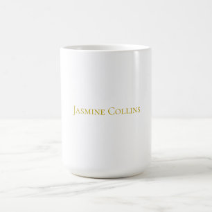 Guld Färg Enkel Minimalistisk Professionell Namn Kaffemugg