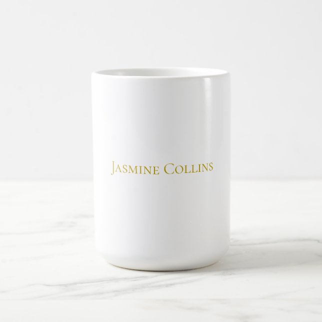 Guld Färg Enkel Minimalistisk Professionell Namn  Kaffemugg (Center)
