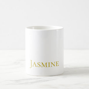 Guld Färg Enkel Minimalistisk Professionell Namn Kaffemugg