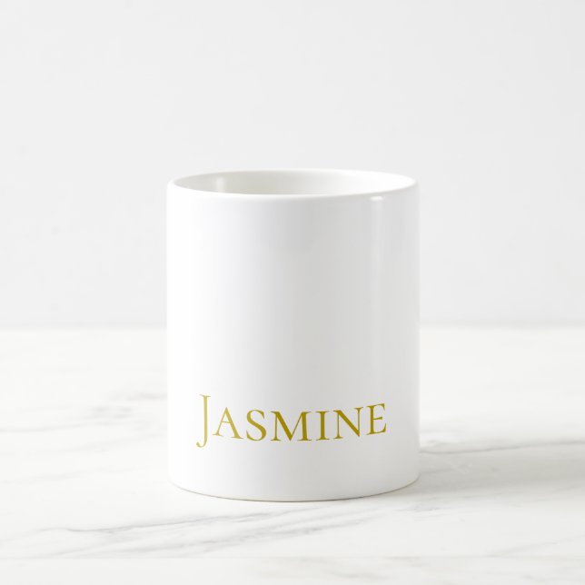 Guld Färg Enkel Minimalistisk Professionell Namn  Kaffemugg (Center)