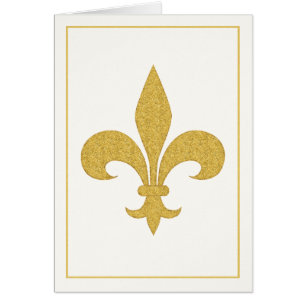 Guld Färg Fleur-de-Lis på Färg-kort för ljusglimme OBS Kort