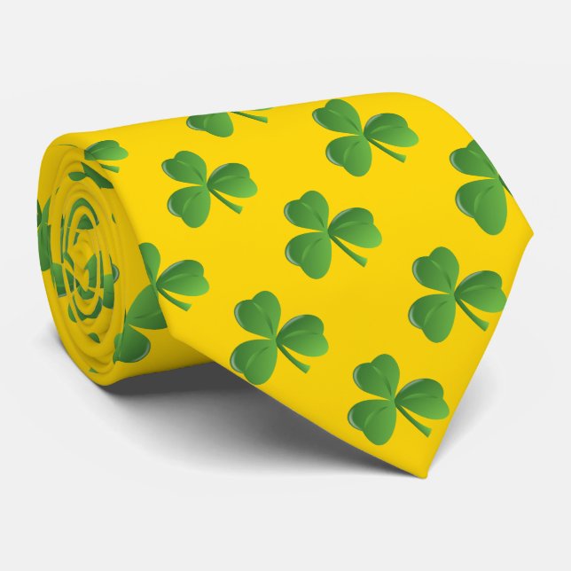 Guld- färg för lycklig lövShamrock för irländare Slips (Rullad)