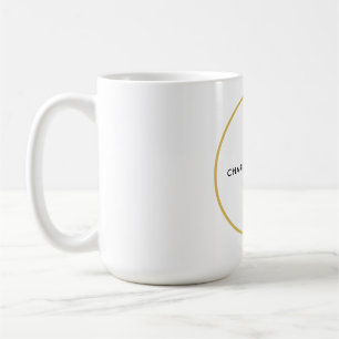 Guld Färg Gräns, vit minimalistisk Professionell, Kaffemugg