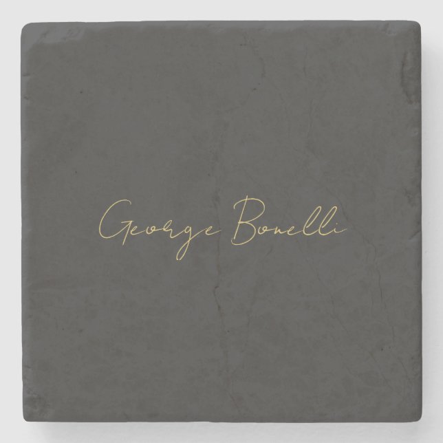 Guld Färg Grått Classical Personal Customize Chic Stenunderlägg (Framsidan)