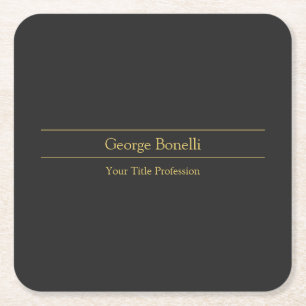 Guld Färg Grått Classical Personal Customize Chic Underlägg Papper Kvadrat