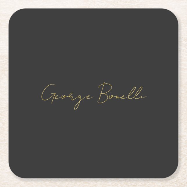 Guld Färg Grått Classical Personal Customize Chic Underlägg Papper Kvadrat (Framsidan)