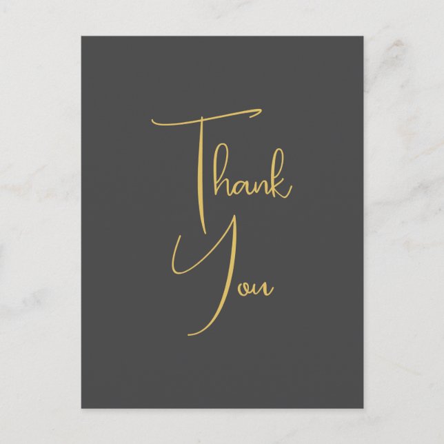 Guld Färg Handstil Professionell Anpassad Vykort (Framsida)