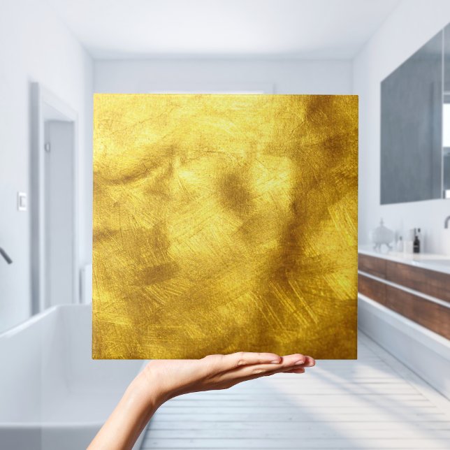 guld färg kakelplatta (gold tile with modern golden paint effect)