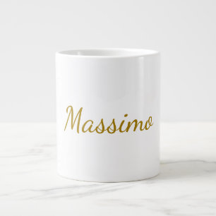 Guld Färg Kalligrafi Elegant Enkel Namn Jumbo Mugg