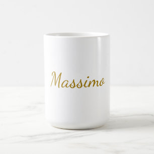 Guld Färg Kalligrafi Elegant Enkel Namn Kaffemugg