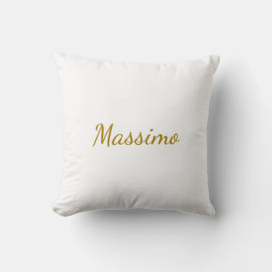 Guld Färg Kalligrafi Elegant Enkel Namn Kudde