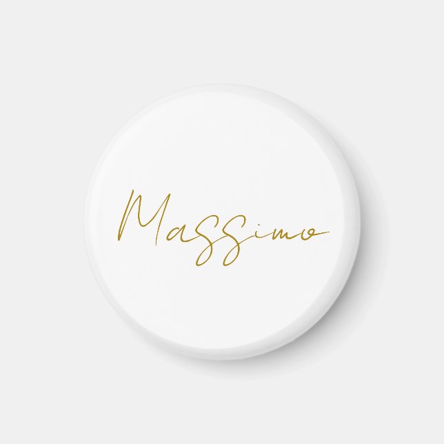 Guld Färg Kalligrafi Elegant Enkel Namn Magnet (Framsidan)