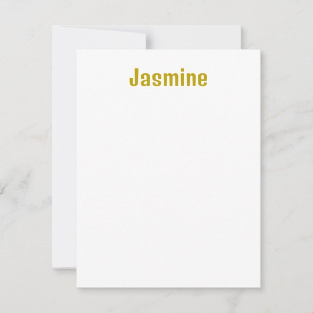 Guld Färg Kalligrafi Professionell Namn OSA Kort (Framsida)