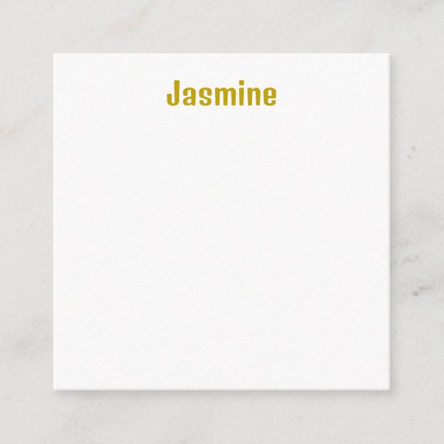 Guld Färg Kalligrafi Professionell Namn Tilläggskort (Framsida)