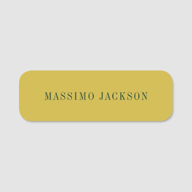 Guld Färg Minimalistisk Enkel Modern  Namnbricka (Framsida)