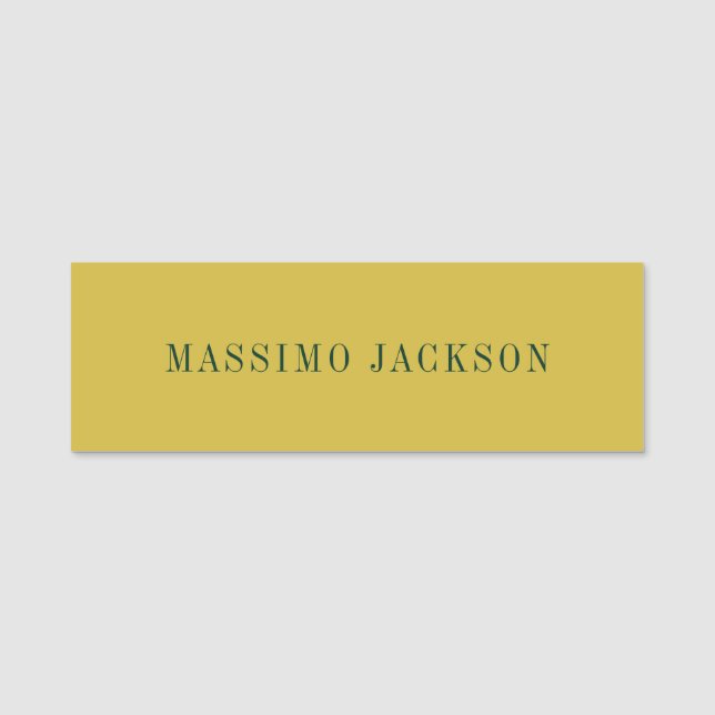 Guld Färg Minimalistisk Enkel Modern  Namnbricka (Framsida)