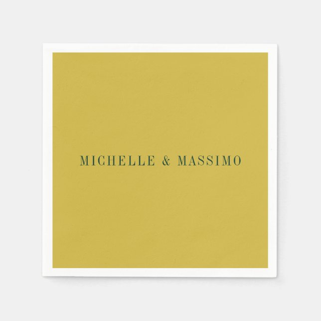 Guld Färg Minimalistisk Enkel Modern  Pappersservett (Framsidan)