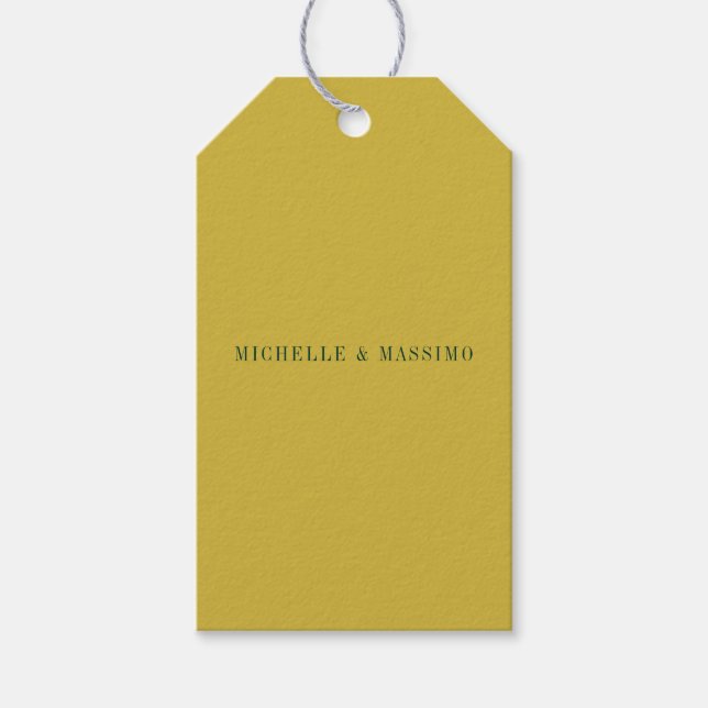 Guld Färg Minimalistisk Enkel Modern  Presentetikett (Framsidan)