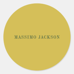 Guld Färg Minimalistisk Enkel Modern Runt Klistermärke