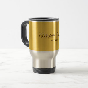 Guld Färg minimalistisk modern skriptkalligrafi Resemugg