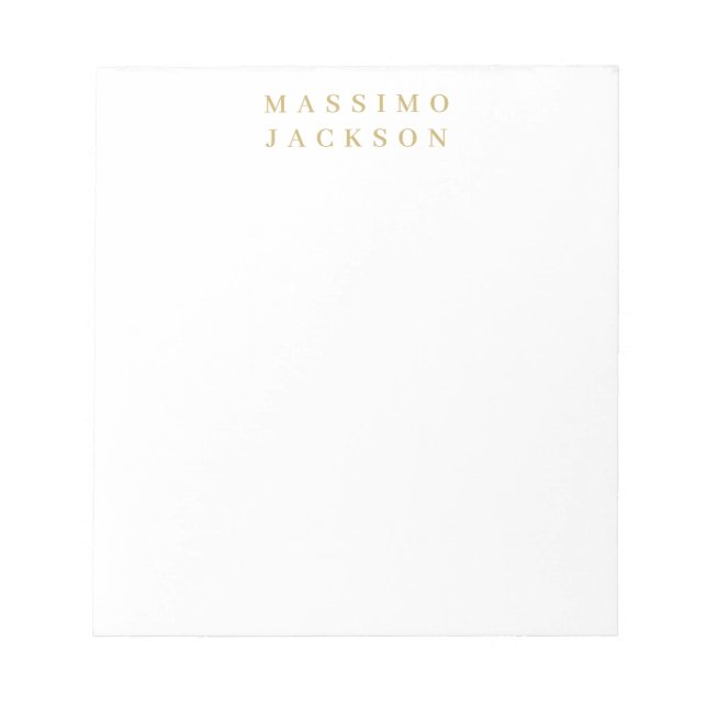 Guld Färg Minimalistisk Professionell Serif Font Anteckningsblock (Framsida)