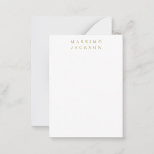 Guld Färg Minimalistisk Professionell Serif Font Anteckningskort