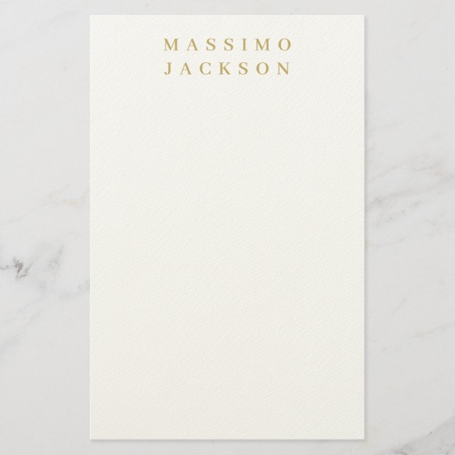 Guld Färg Minimalistisk Professionell Serif Font Brevpapper (Framsida)