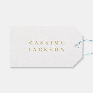 Guld Färg Minimalistisk Professionell Serif Font Presentetikett