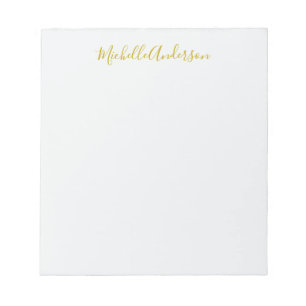 Guld Färg Modern Minimalist Handskriven Namn Anteckningsblock