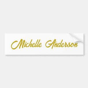 Guld Färg Modern Minimalist Handskriven Namn Bildekal