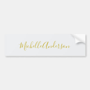 Guld Färg Modern Minimalist Handskriven Namn Bildekal