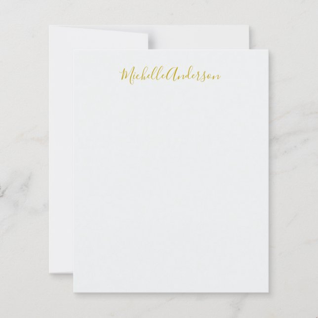 Guld Färg, modern, minimalistisk handstil Namn (Framsida)