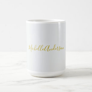 Guld Färg, modern, minimalistisk handstil Namn Kaffemugg