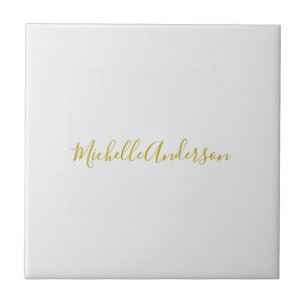 Guld Färg, modern, minimalistisk handstil Namn Kakelplatta