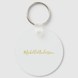 Guld Färg, modern, minimalistisk handstil Namn Nyckelring